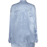 Camicia Cocoon Washed Crayon Allover in seta jacquard 850978 TTN105840 BALENCIAGA 