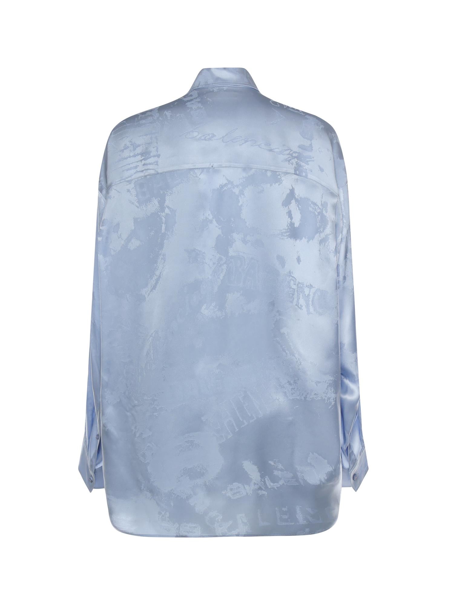 Camicia Cocoon Washed Crayon Allover in seta jacquard 850978 TTN105840 BALENCIAGA 