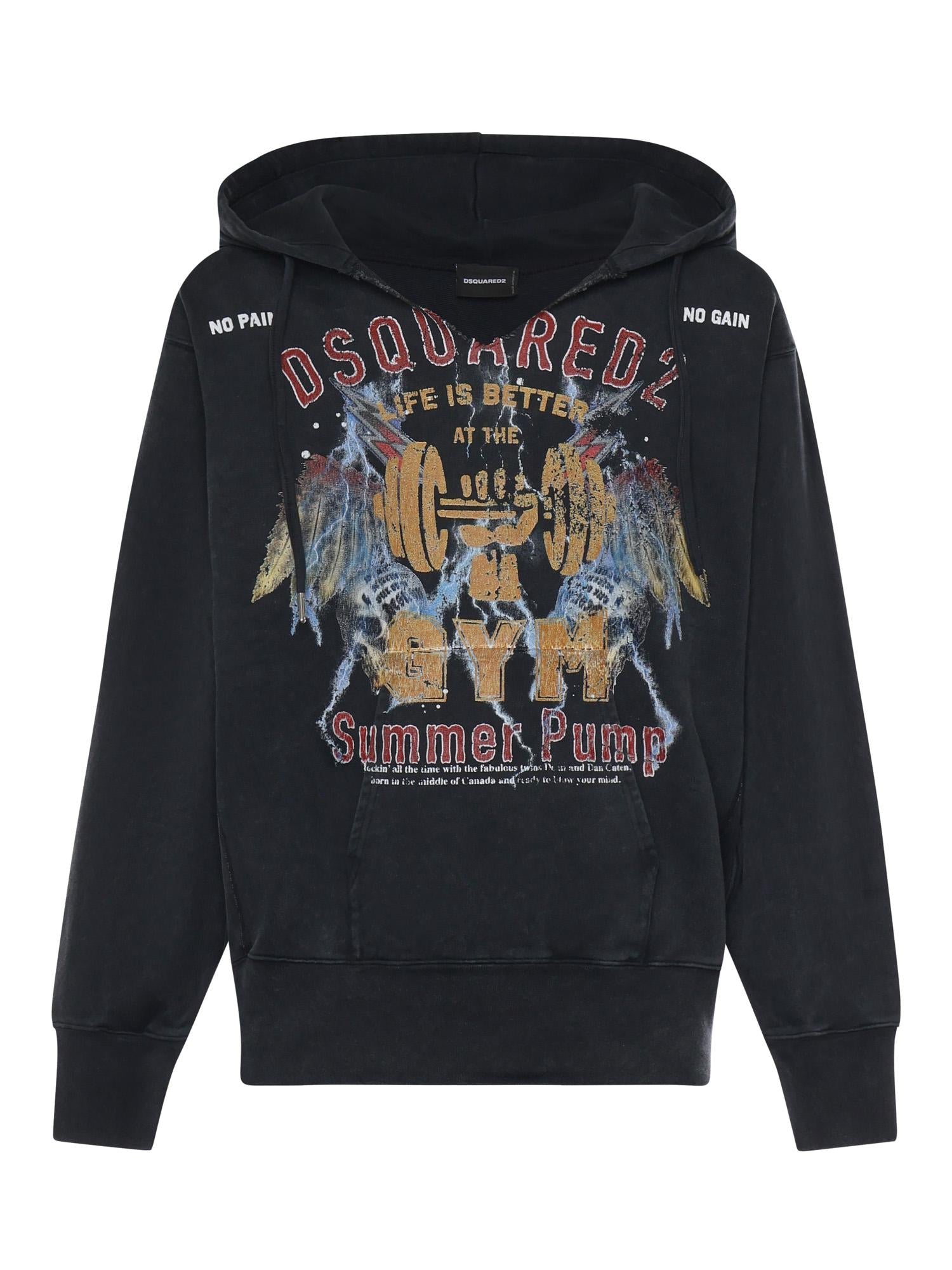 Felpa in cotone con stampa S74GU0942 D25028814 DSQUARED2 