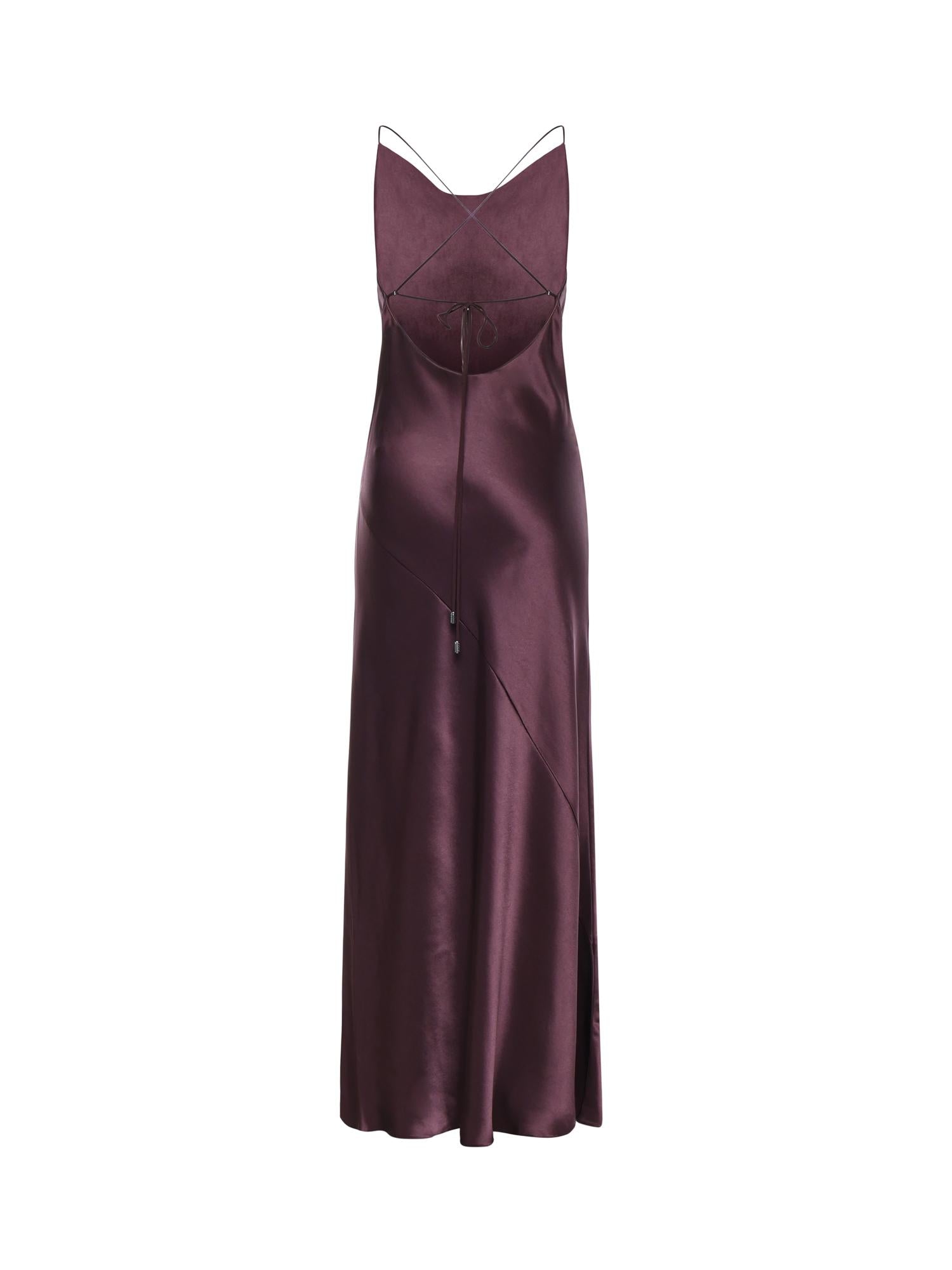 Abito slipdress lungo in satin 106587 A1Y5R57 PINKO 