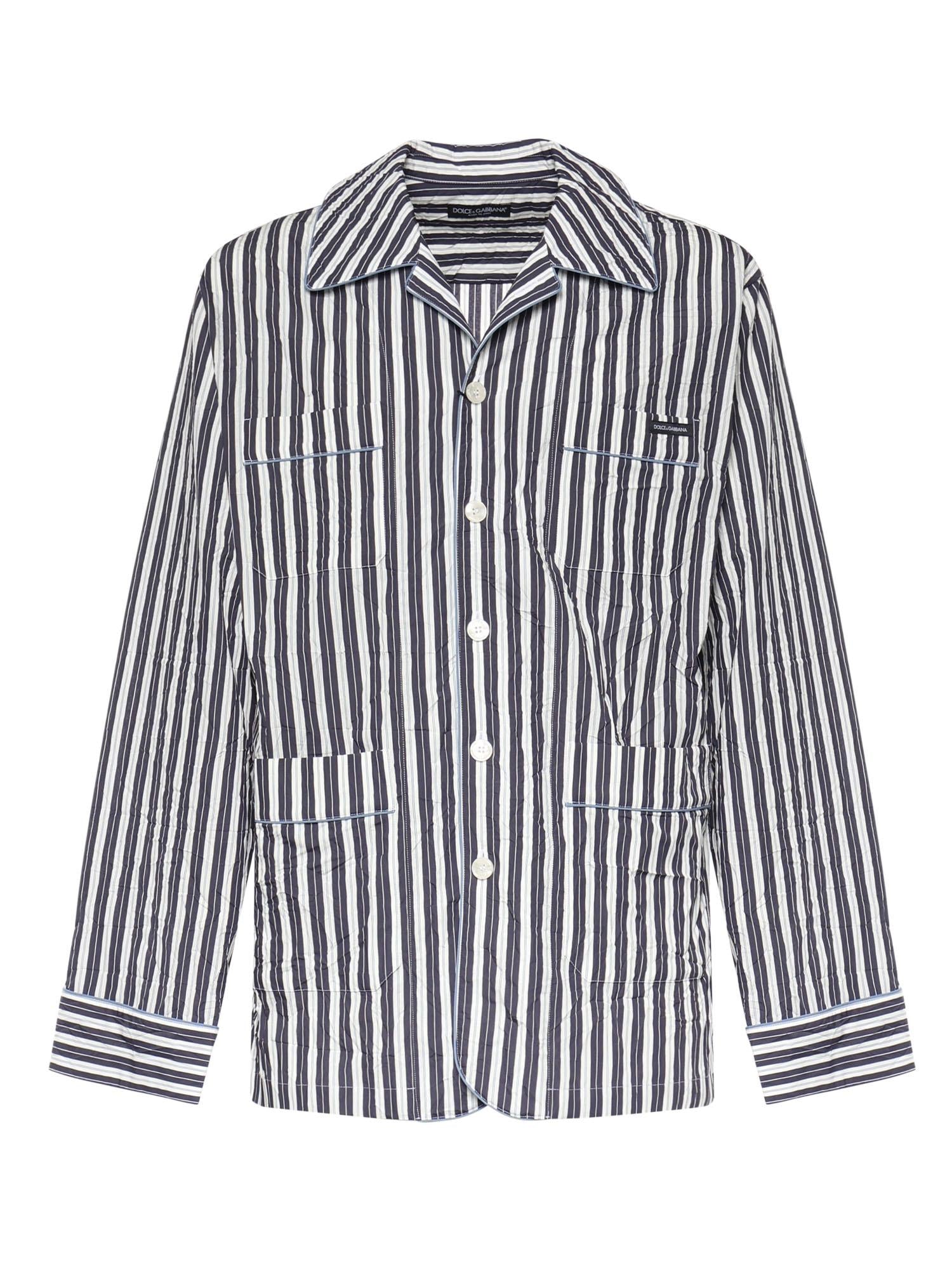 Camicia Vanity a righe con logo G5OI1T FBMFUS8053 DOLCE & GABBANA 