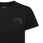 T-shirt con ricamo logo Love Birds in cristalli 103320 A2RNZ99 PINKO 