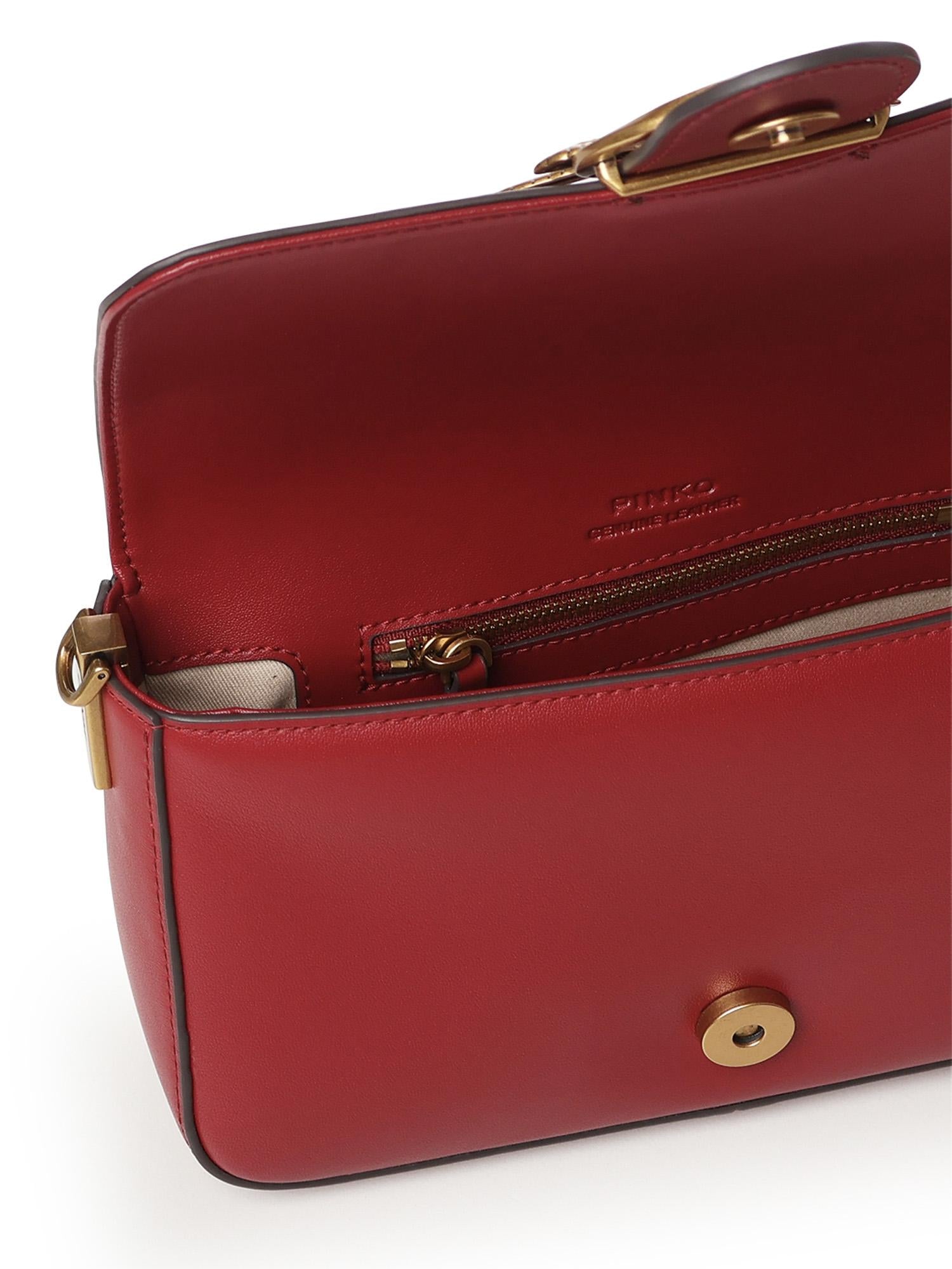 Borsa a spalla piccola Mini Love Bag Slouchy in pelle 105824 A0QOOA4Q PINKO 