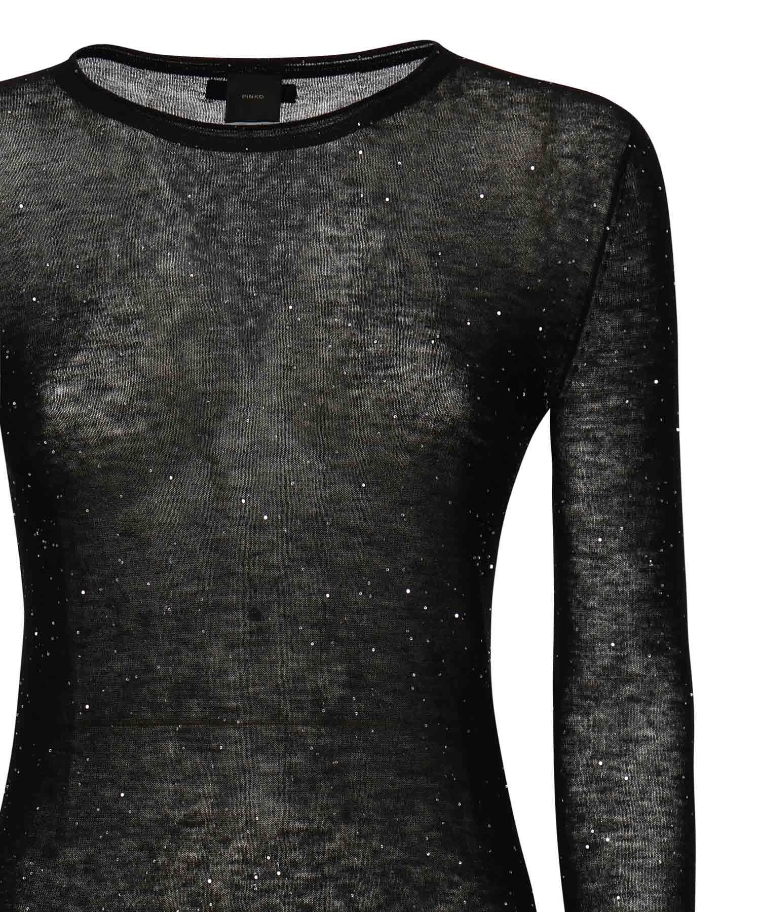Maglia Pico con micro paillettes 105398 A2PMZ99 PINKO 