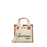 Borsa tote Responsability in canvas 73BS6AF02 RESPONSIBILITY BISNATURALE/CUOIO V° 73 