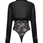Camicia body in georgette AA9C0930T666A 995 ALAIA 