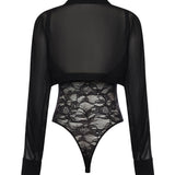 Camicia body in georgette AA9C0930T666A 995 ALAIA 