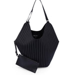 Borsa Big hobo in fresco di lana gessato WB321 ES0080D999 DONDUP 