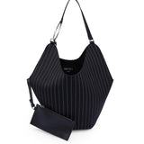 Borsa Big hobo in fresco di lana gessato WB321 ES0080D999 DONDUP 