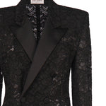 Giacca smoking in pizzo guipure 802140 Y9I521000 SAINT LAURENT 