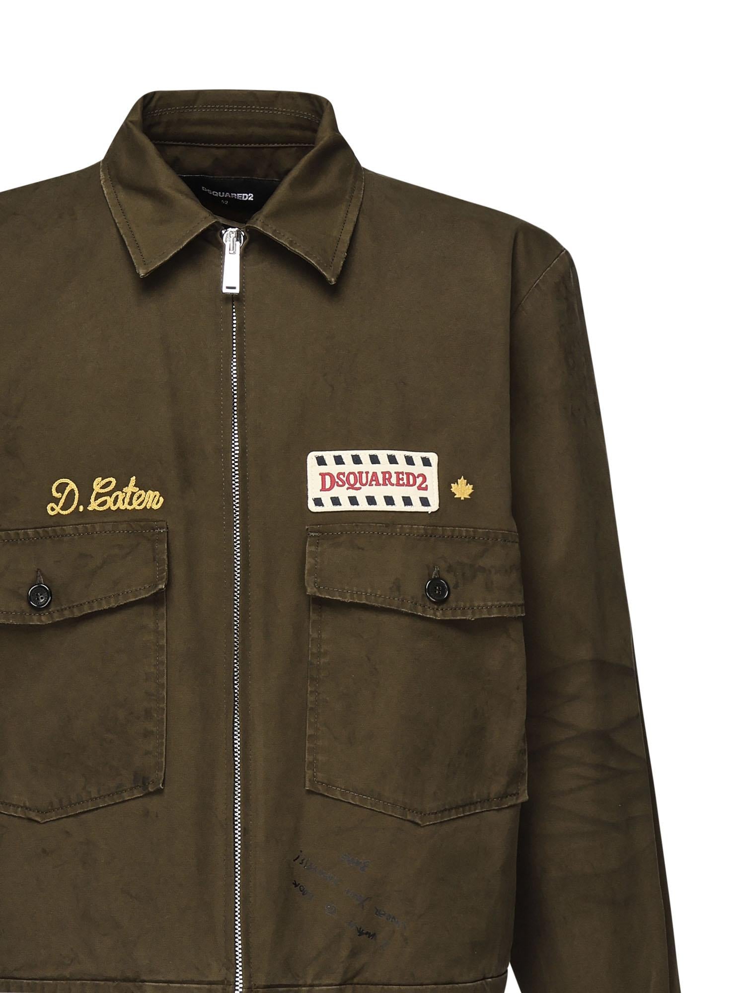Giacca con zip e logo<BR/> S74AM1581 S41794728 DSQUARED2 