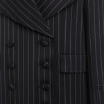 Cappotto doppiopetto in fresco di lana gessato DJ862 ES0080D999 DONDUP 