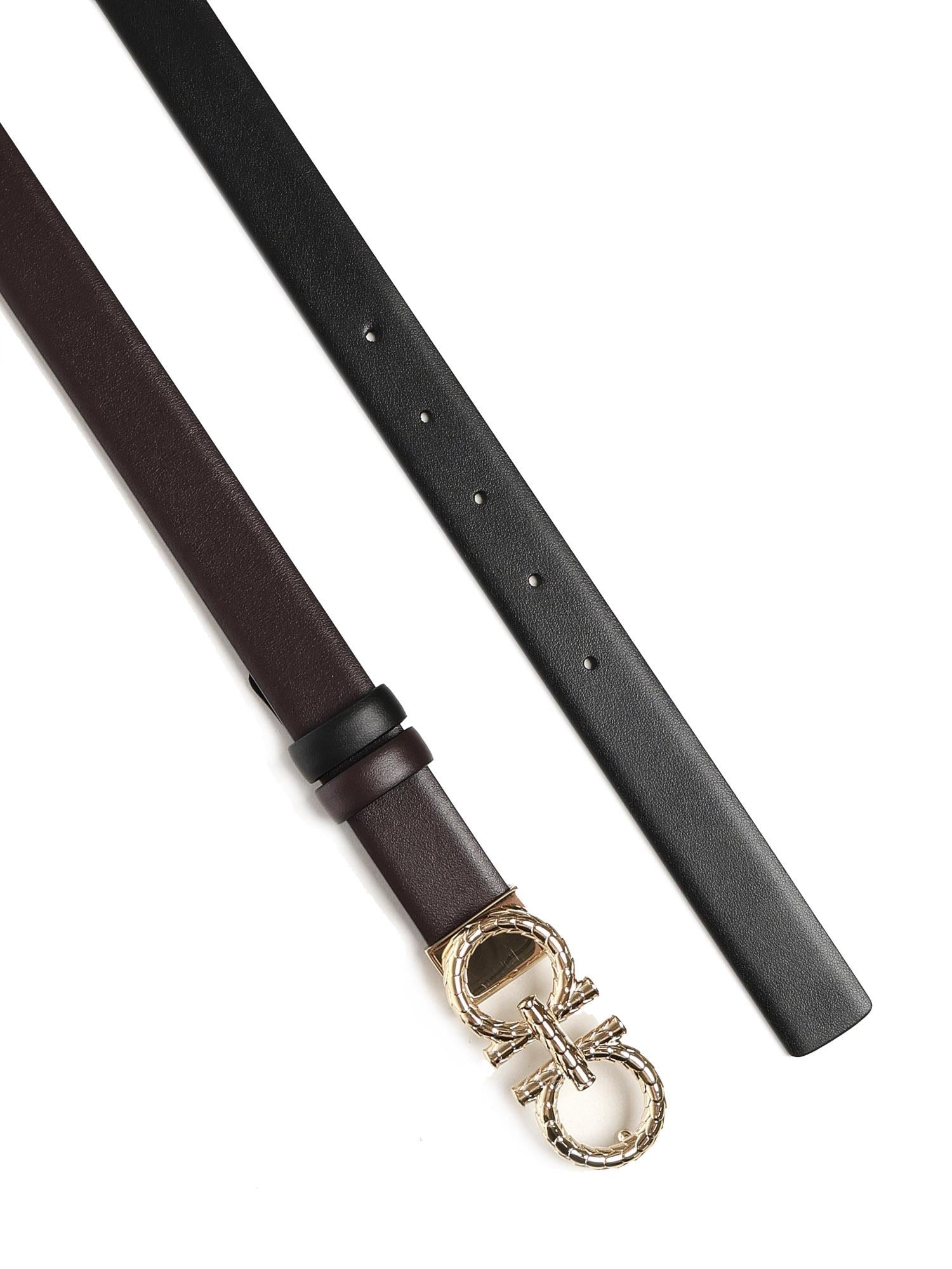 Cintura regolabile e reversibile Gancini<BR/> 230359 780428004 FERRAGAMO 