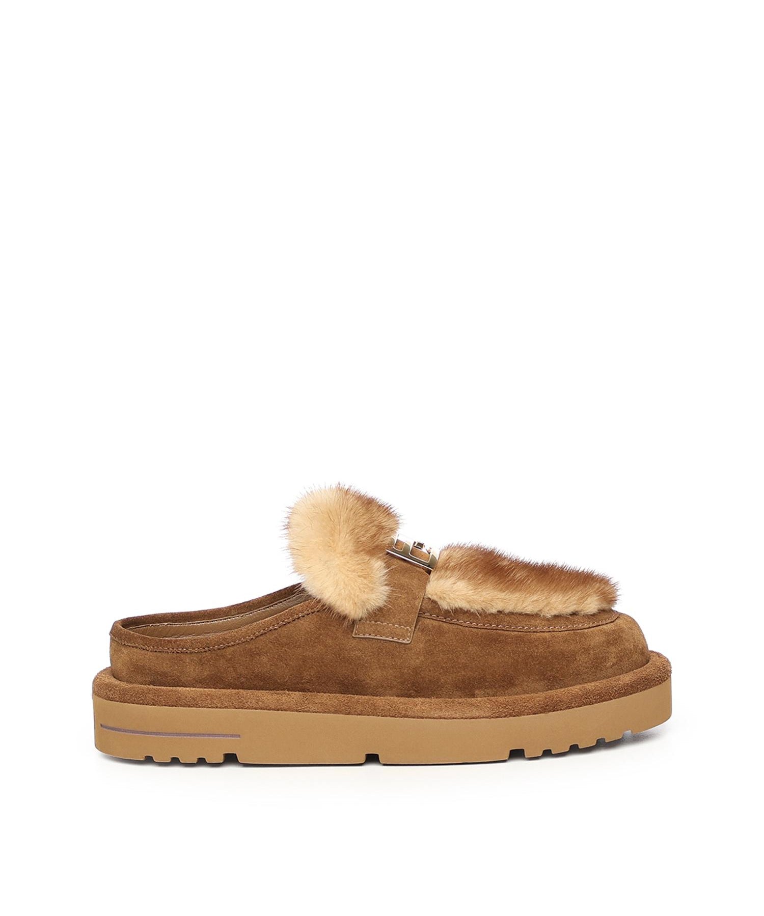 Sabot in camoscio e visone 8R8777 AYA0F1TP4 FENDI 