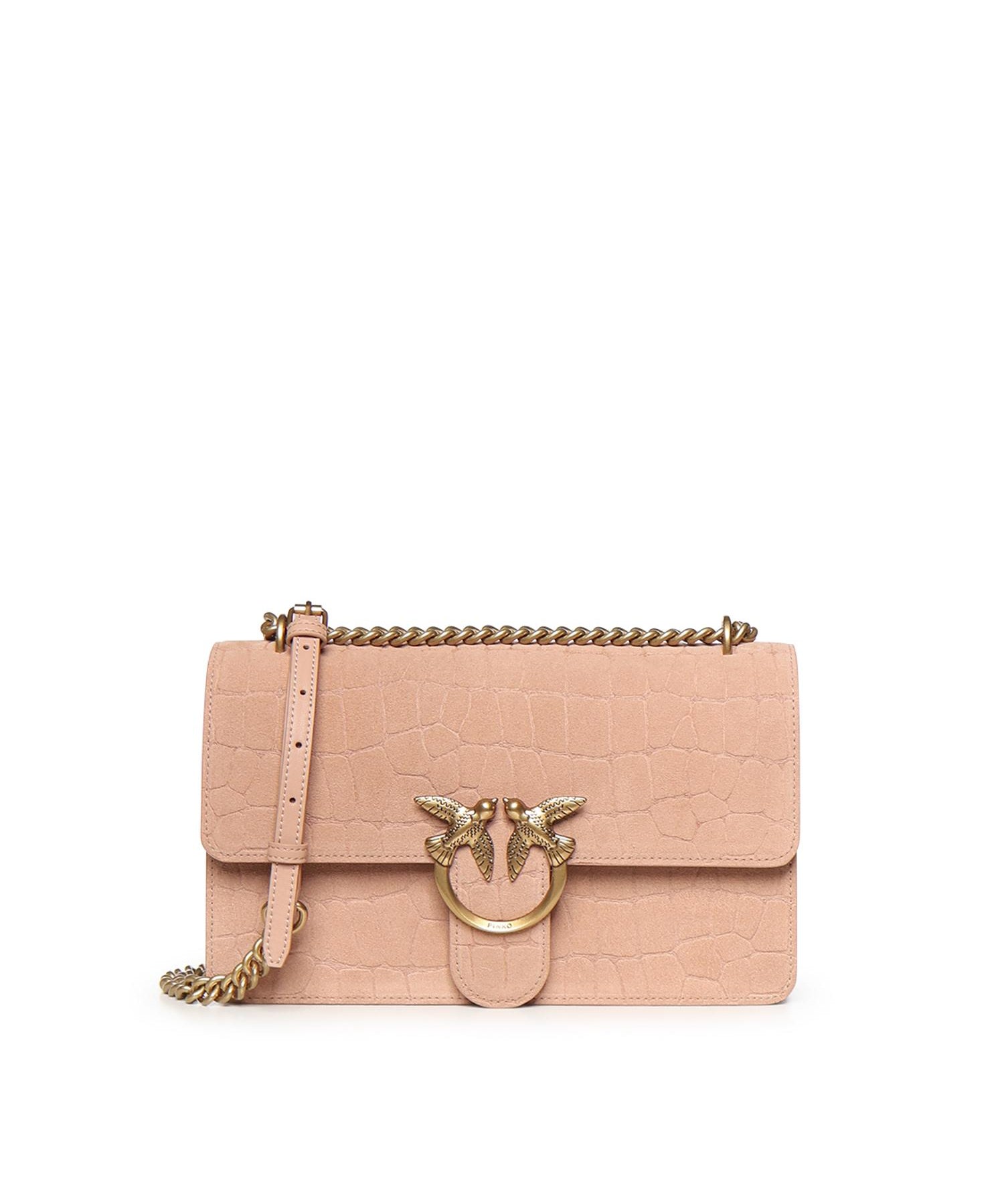 Borsa a tracolla media Love Bag One in pelle stampa coccodrillo 100941 A2YWQ36Q PINKO 