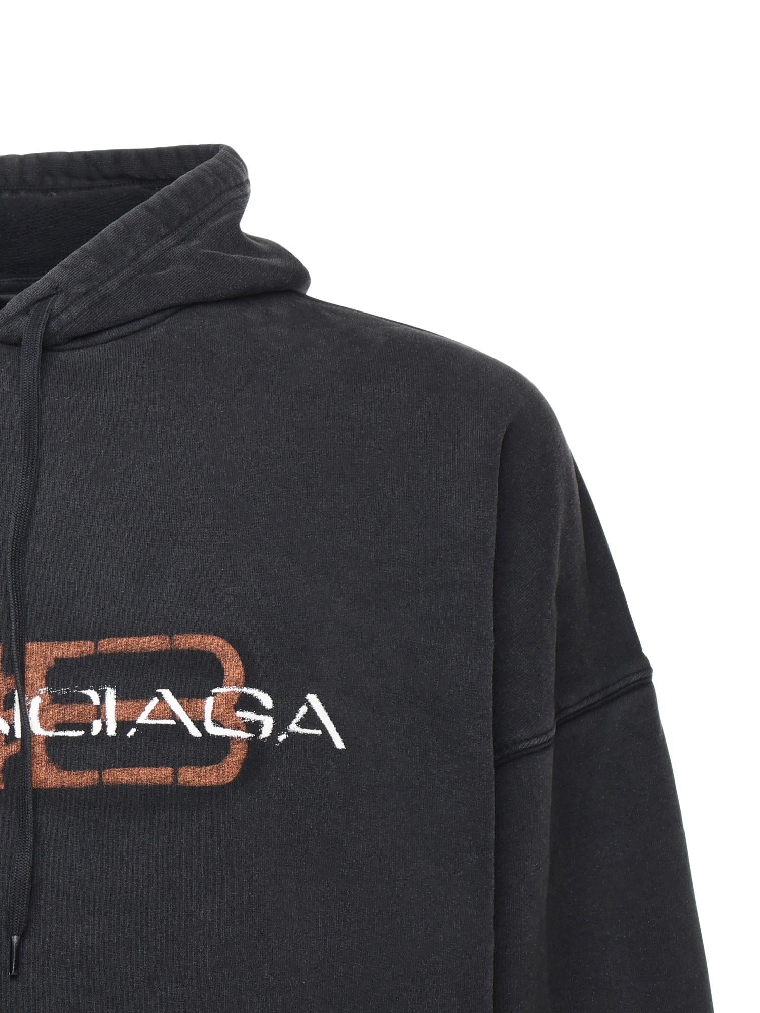 Hoodie "BB Icon Stencil" in pile dry 850349 TTVD71041 BALENCIAGA 
