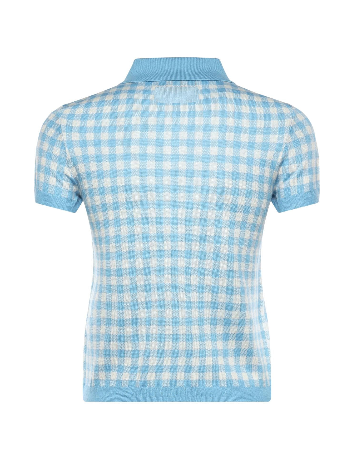 Polo check in misto lino e seta W42422AF SWIMMING POOL/CREAM GUEST IN RESIDENCE 
