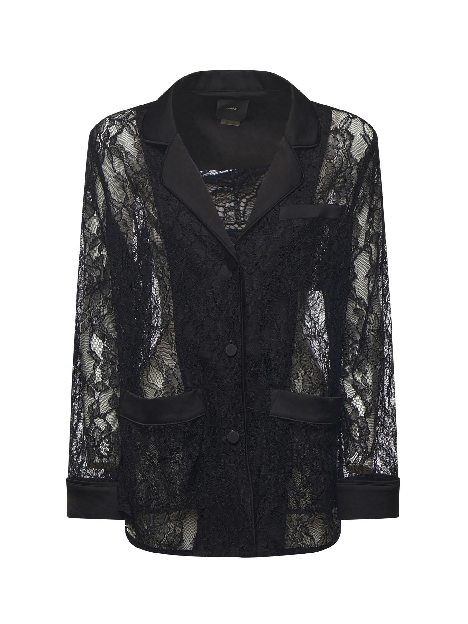 Giacca in pizzo e satin 105502 A2R7Z99 PINKO 