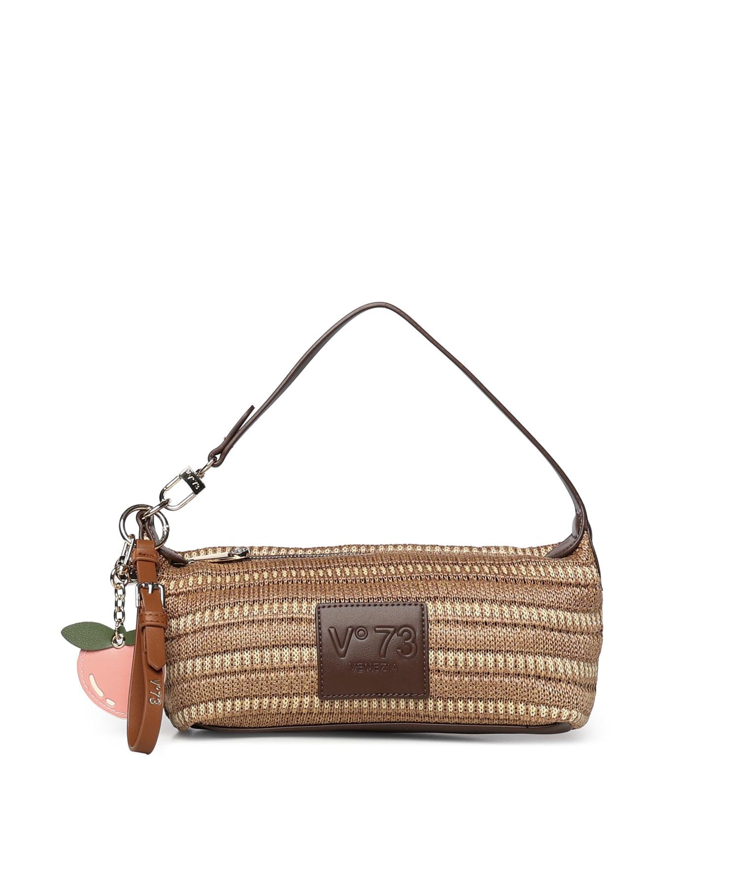 Borsa a spalla con logo 73BS9M803 CASSIENATURALE/MORO V° 73 