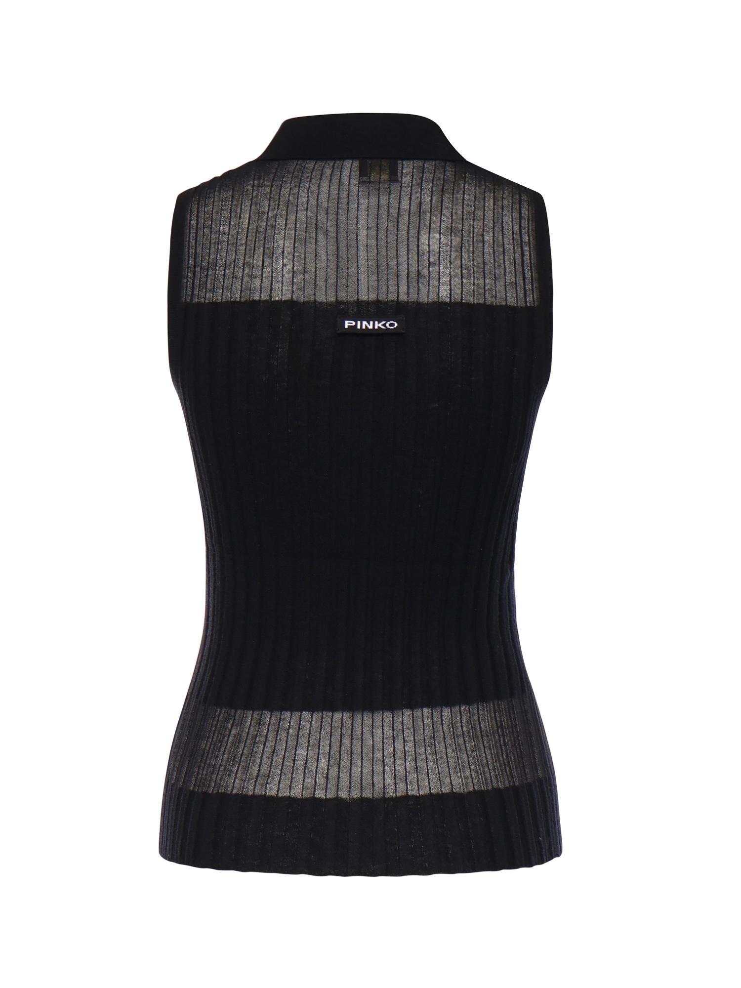 Canotta a polo in maglia a coste 106318 A34BZ99 PINKO 