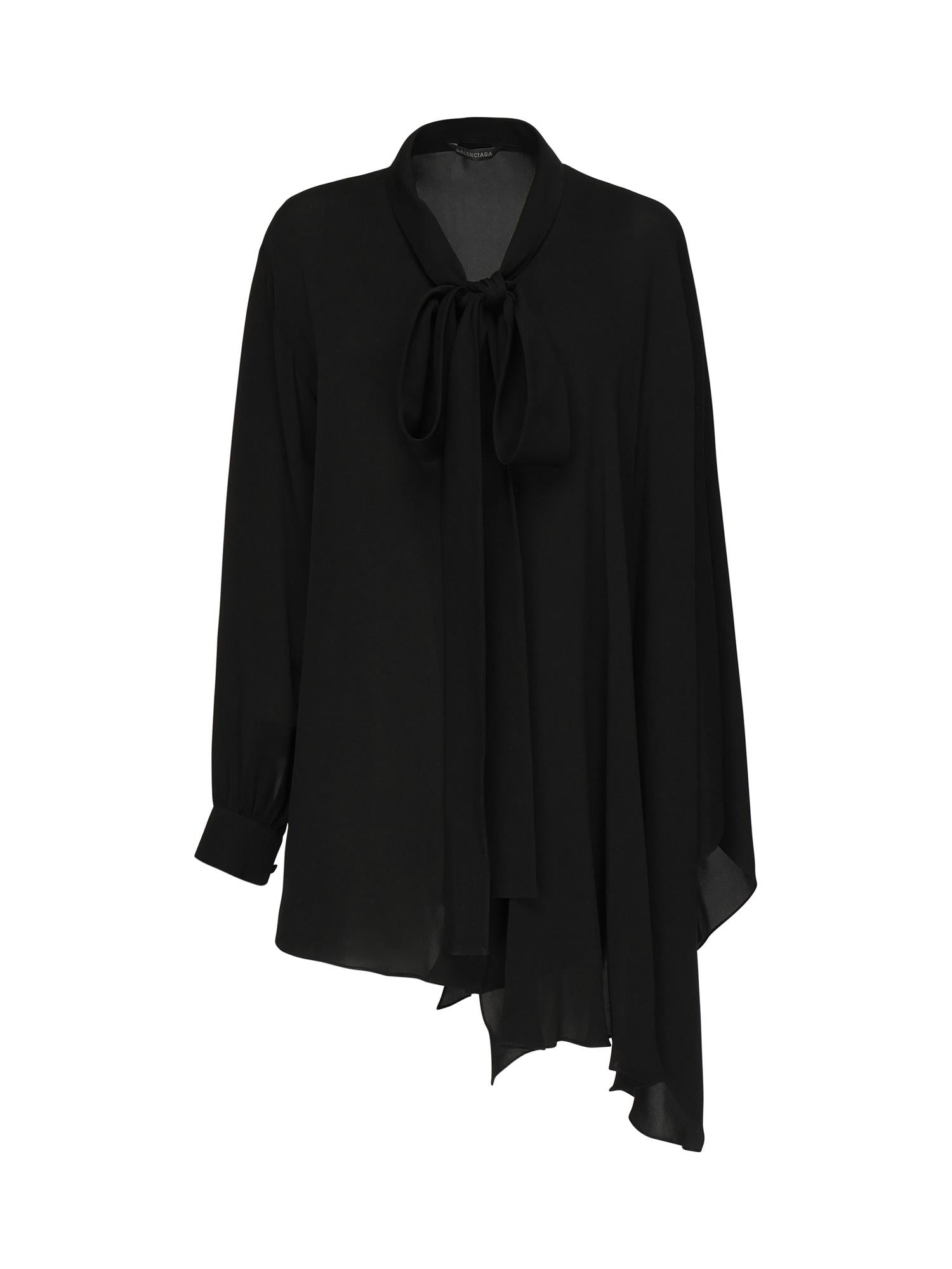 Blusa-sciarpa in georgette di seta 839280 TIN131000 BALENCIAGA 