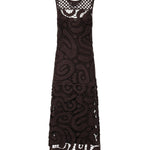 Abito midi senza maniche in crochet geometrico 106361 A354M05 PINKO 