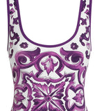 Costume intero con stampa maiolica O9A46J ONO19IP3TN DOLCE & GABBANA 