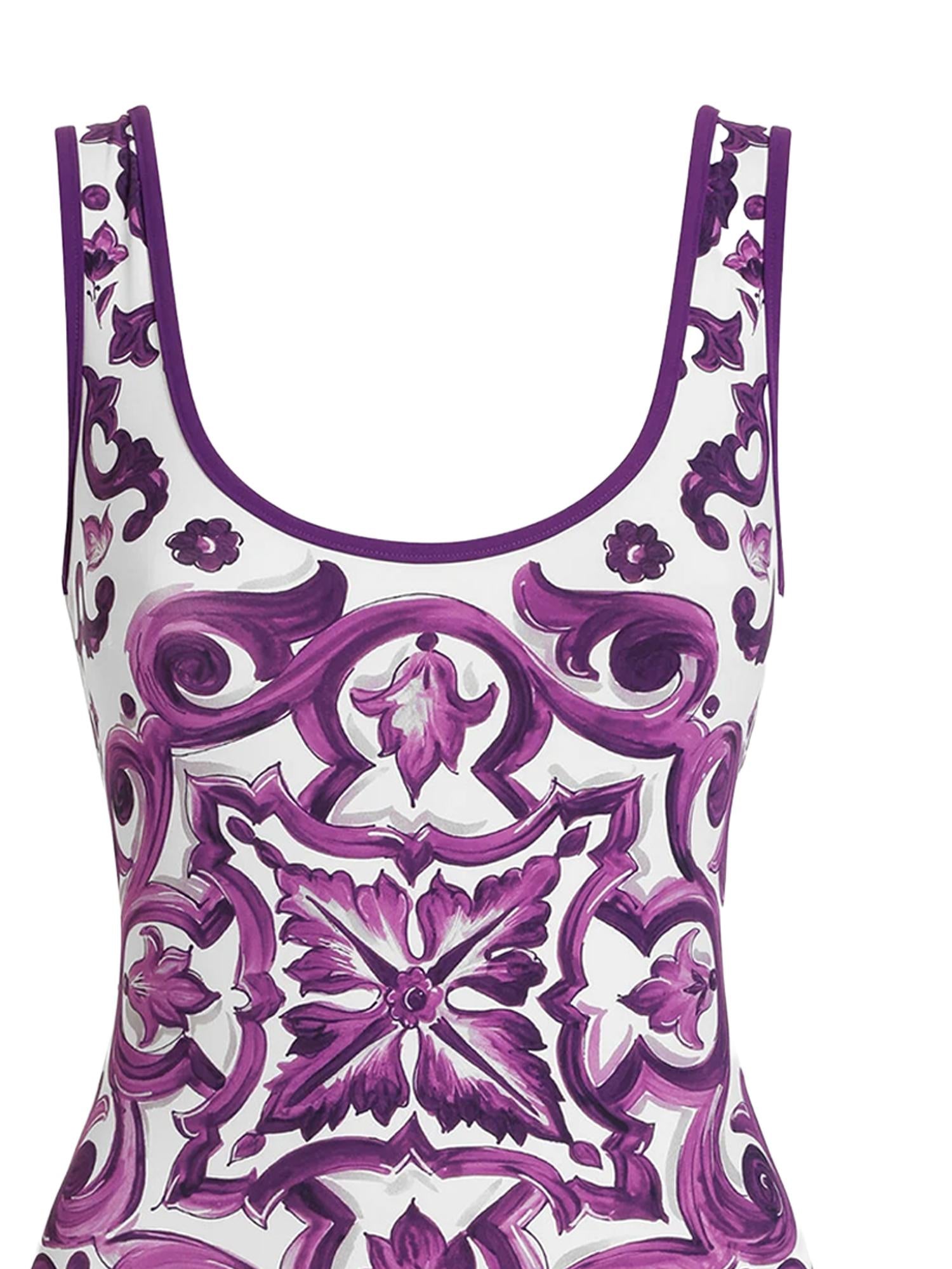 Costume intero con stampa maiolica O9A46J ONO19IP3TN DOLCE & GABBANA 
