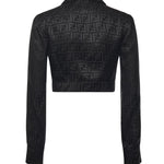 Camicia cropped in seta FF jacquard FS7994 AJ0ZF0GME FENDI 