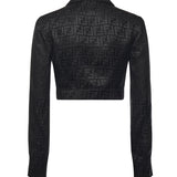 Camicia cropped in seta FF jacquard FS7994 AJ0ZF0GME FENDI 