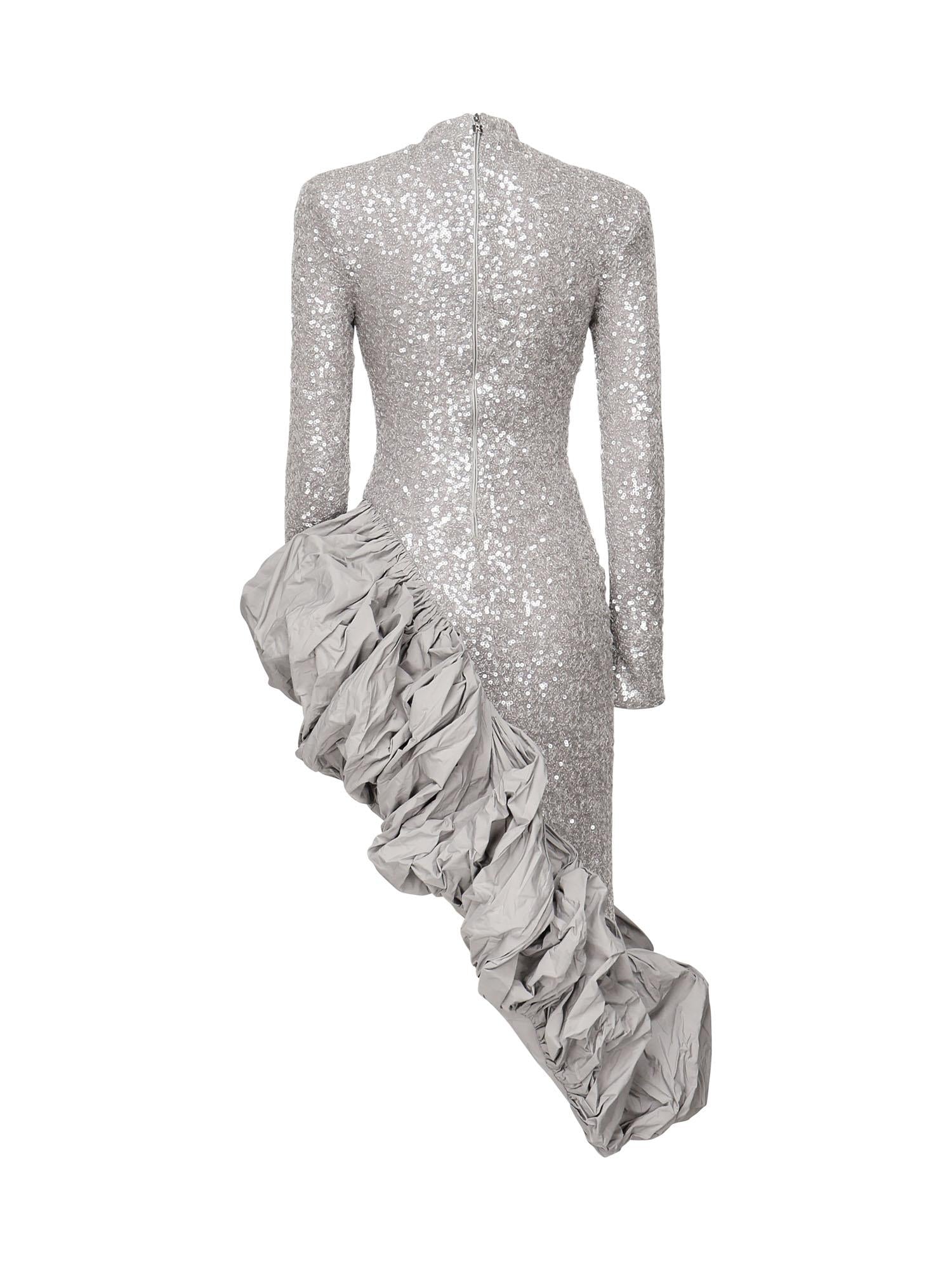 Abito midi asimmetrico con paillettes 114315 039 ROTATE 