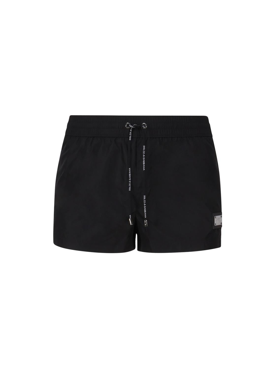 Boxer da mare corto realizzato in nylon leggero con placca metallica logo M4E48T ONO06N0000 DOLCE & GABBANA 