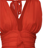 Abito Kayta in seta CD3697 RED FOR LOVE & LEMONS 