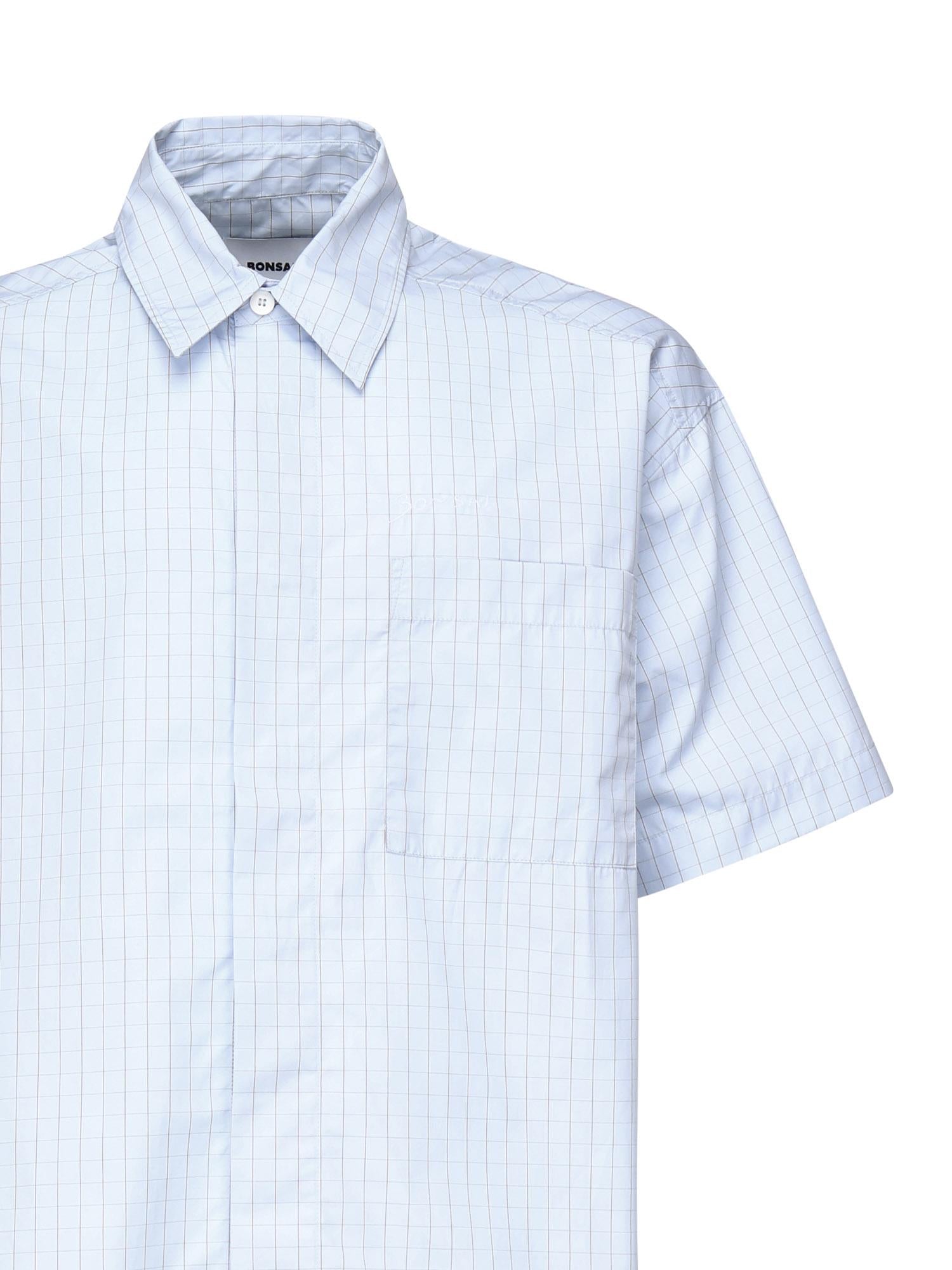 Camicia check in cotone SH002002 BLU BONSAI 