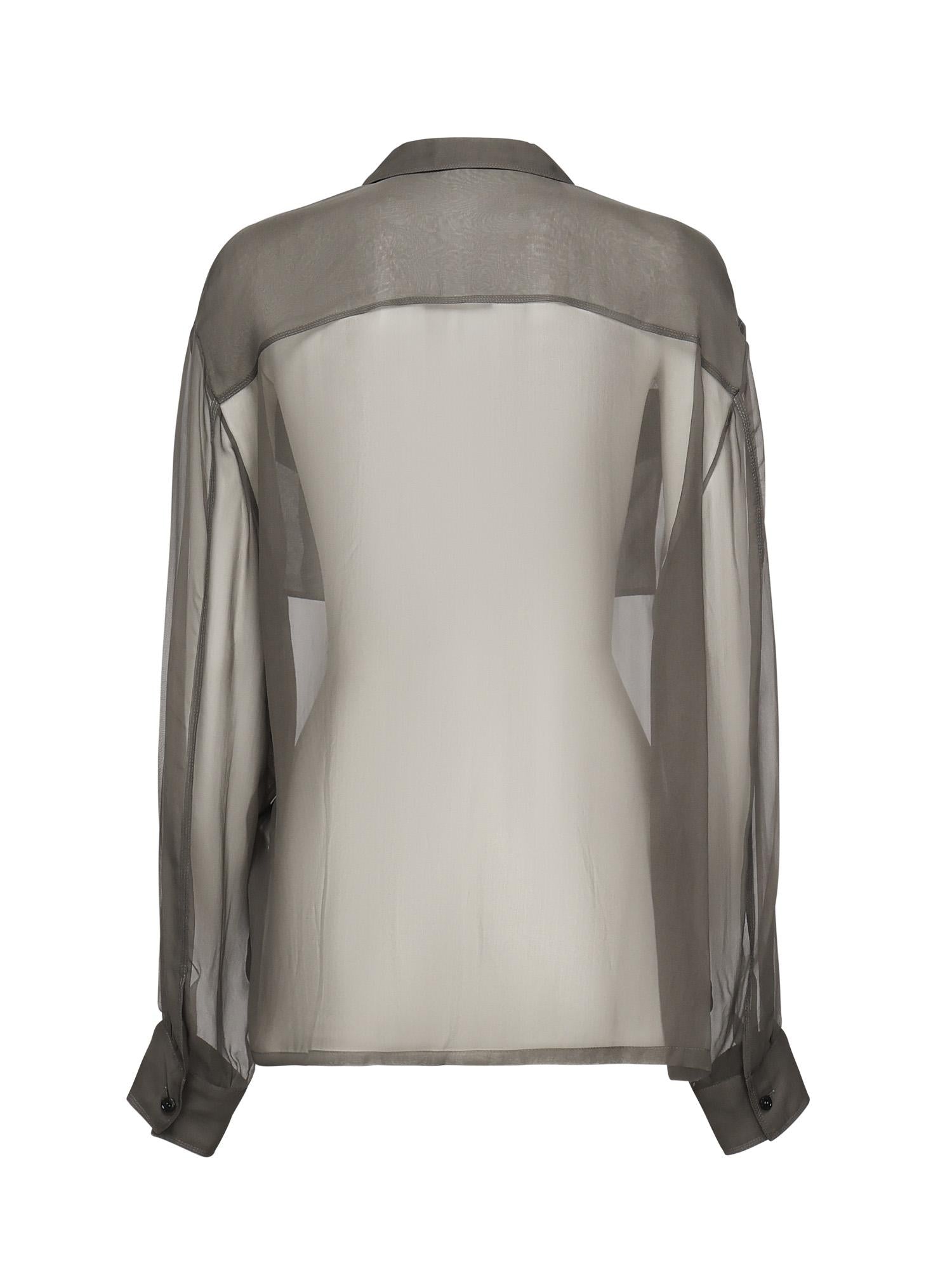 Camicia in chiffon trasparente 788262 Y065W3261 SAINT LAURENT 