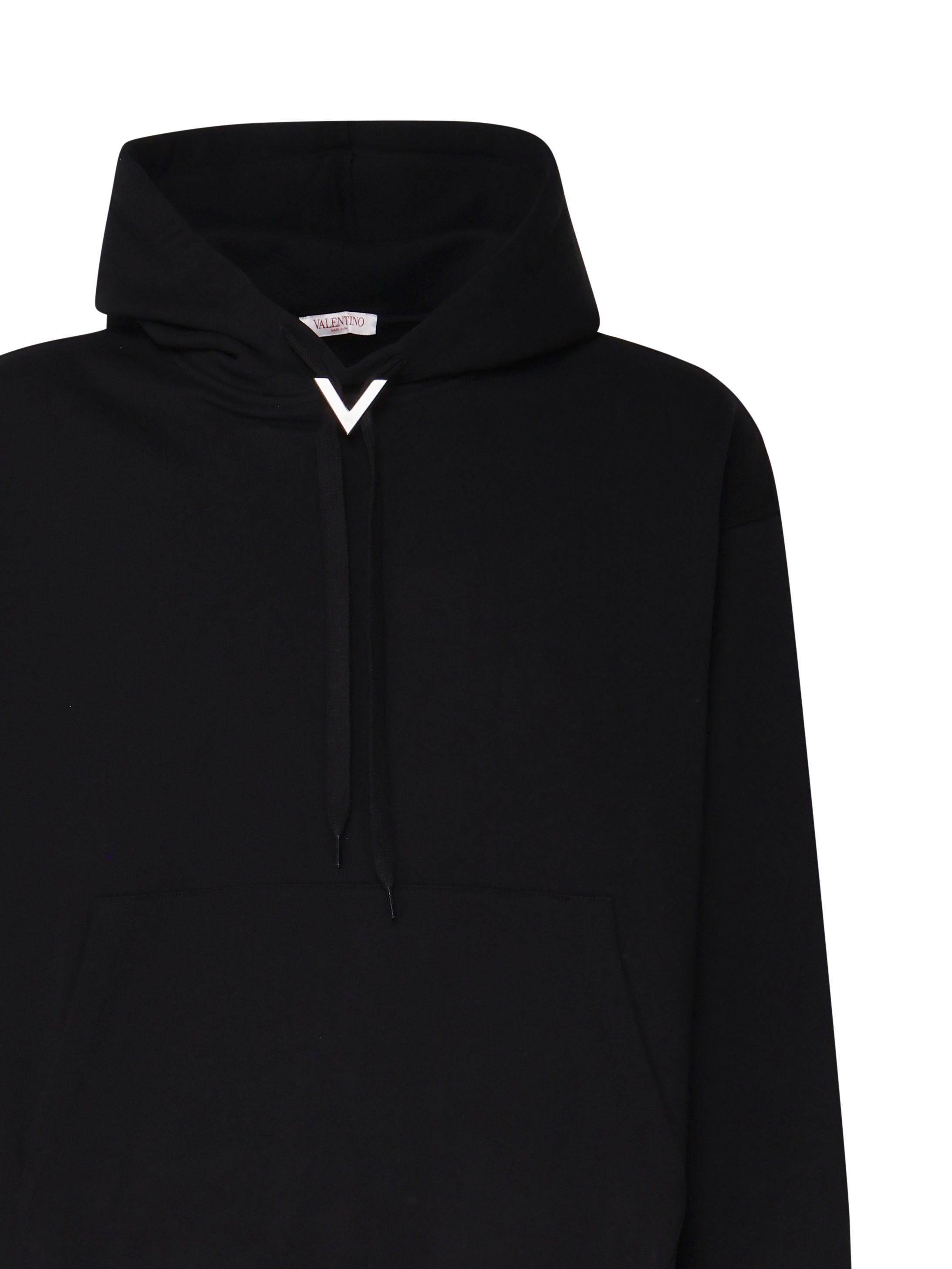 Felpa in cotone con cappuccio e coulisse 5V3MF25R ADJ0NO VALENTINO GARAVANI 