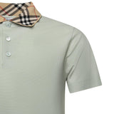 Polo in cotone con colletto Check 8118949 C4011 BURBERRY 