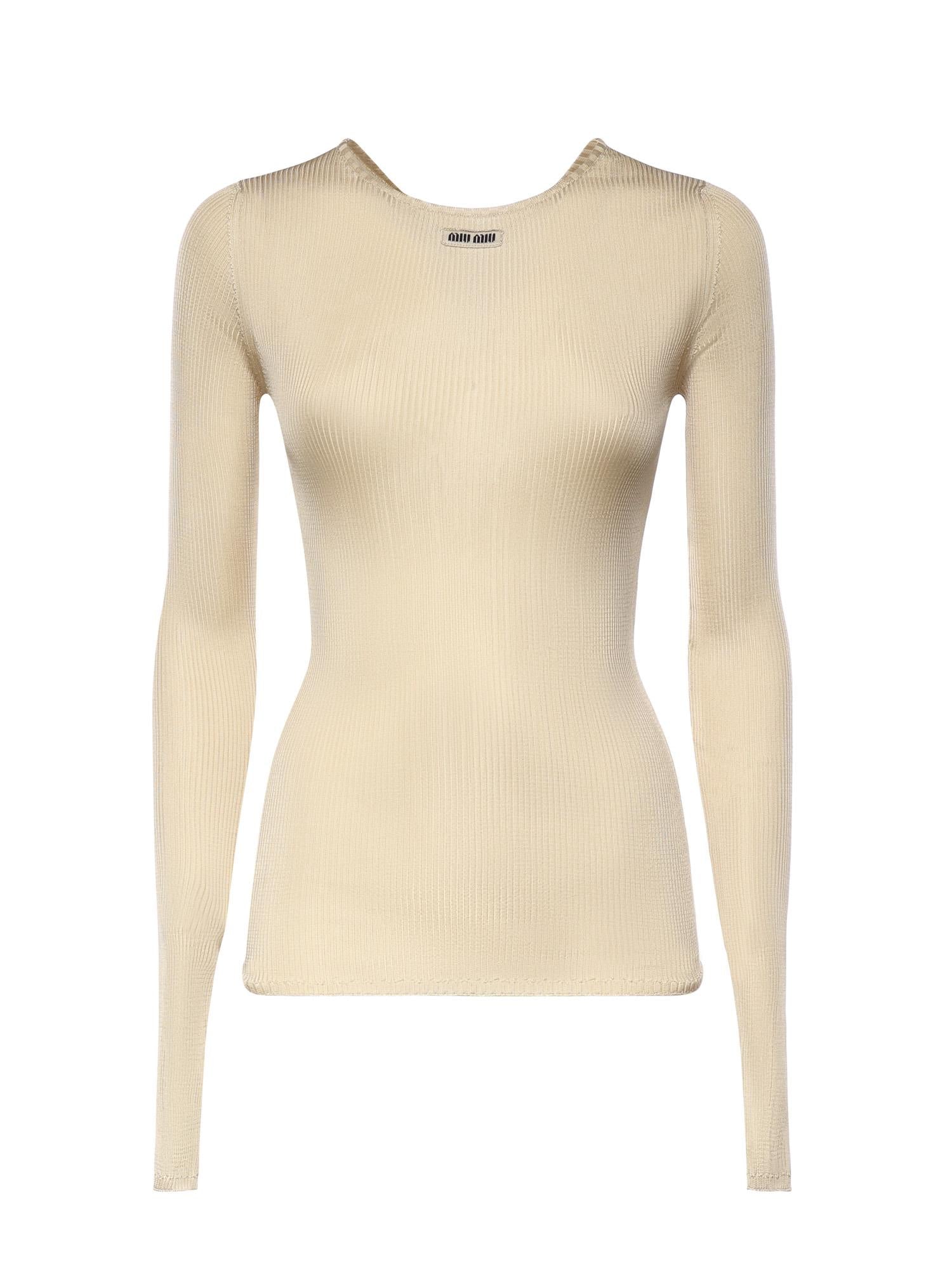 Maglia girocollo in seta MML01C 18BQF0036 MIU MIU 