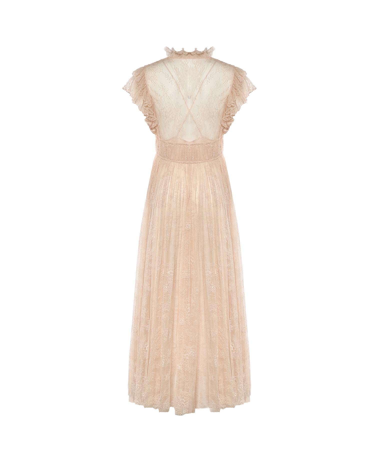 Abito in pizzo plissettato A04101648 0180 ALBERTA FERRETTI 