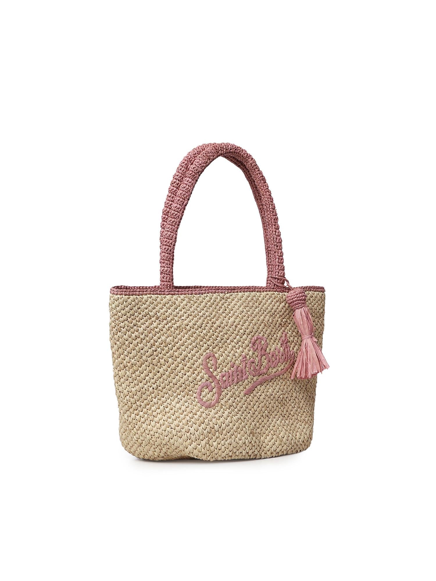 Borsa Marcy in raffia con nappetta e logo MARR001 00415L MC2 SAINT BARTH 