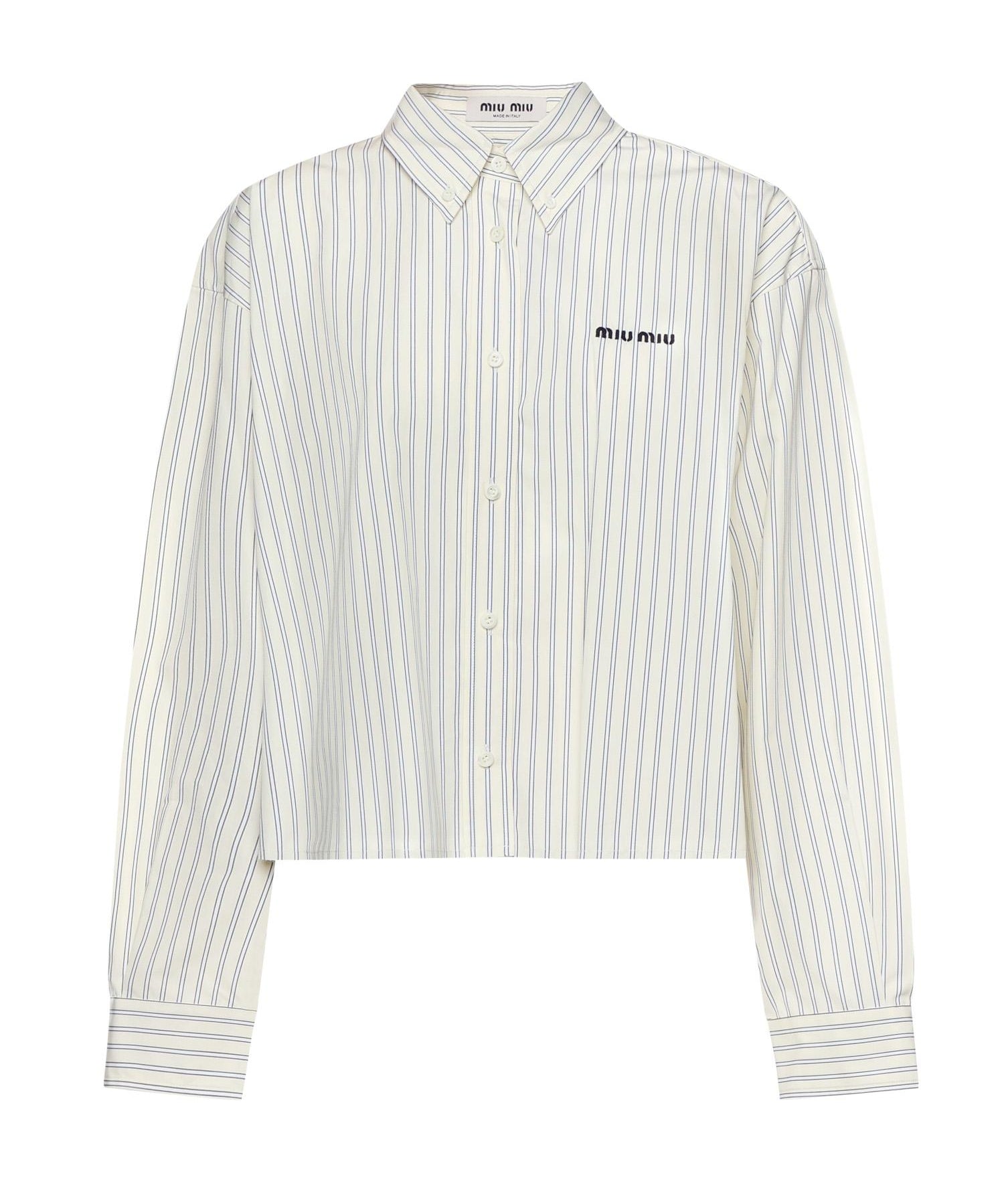 Camicia a righe con logo MK1659 180UF0061 MIU MIU 