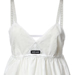 Abito corto in popeline fiammato sangallo MF6417 196JF0009 MIU MIU 