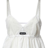 Abito corto in popeline fiammato sangallo MF6417 196JF0009 MIU MIU 