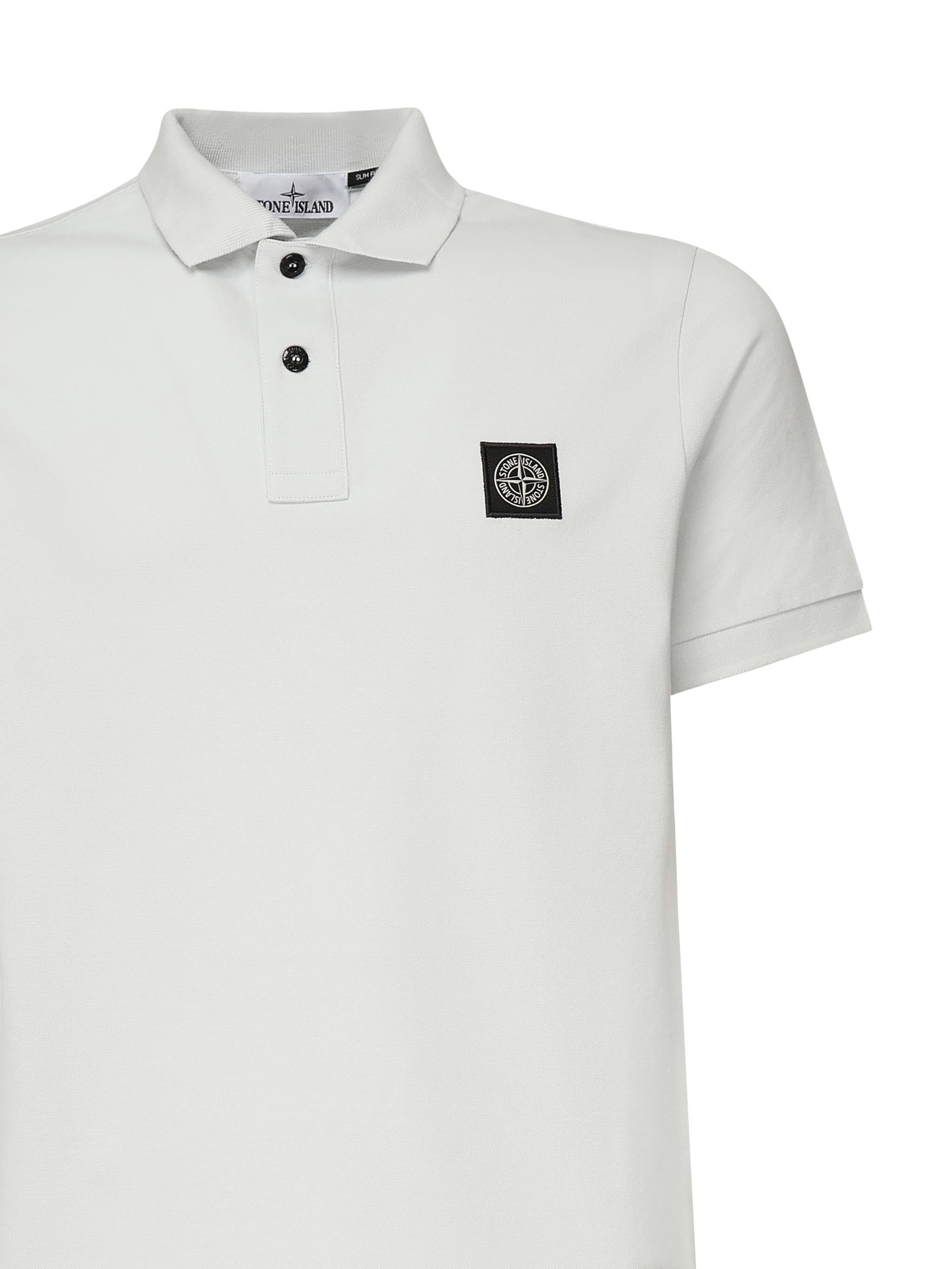 Polo in piqué stretch con patch logo K1S1522002SC S0017V0041 STONE ISLAND 