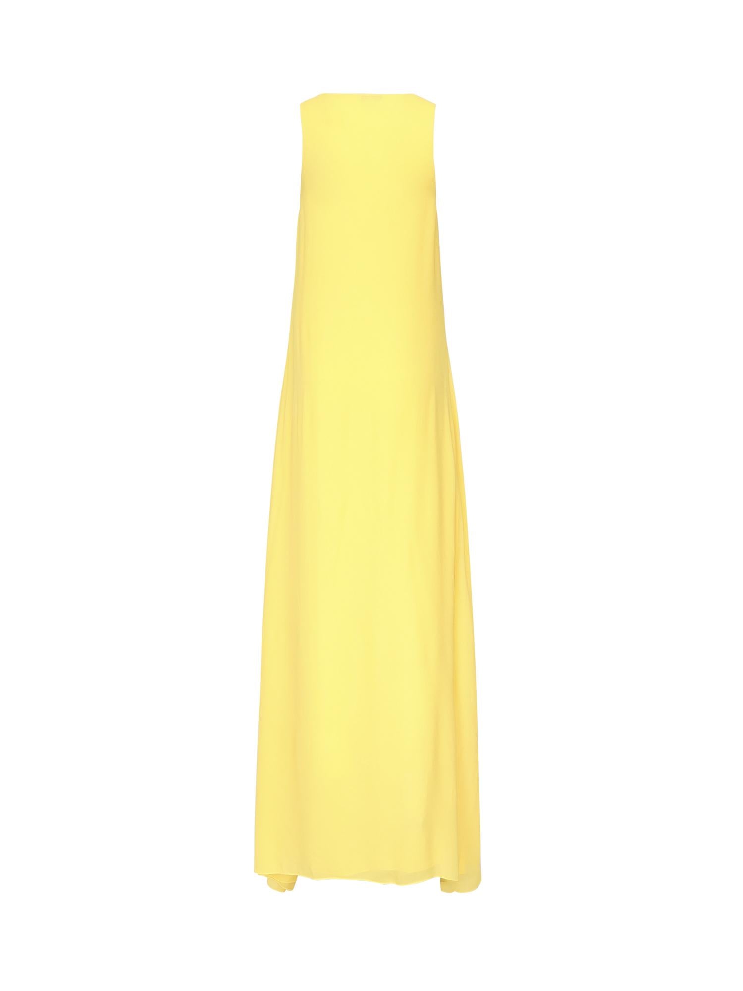 Abito lungo con ruche in georgette AA9R2708T666B 247 ALAIA 