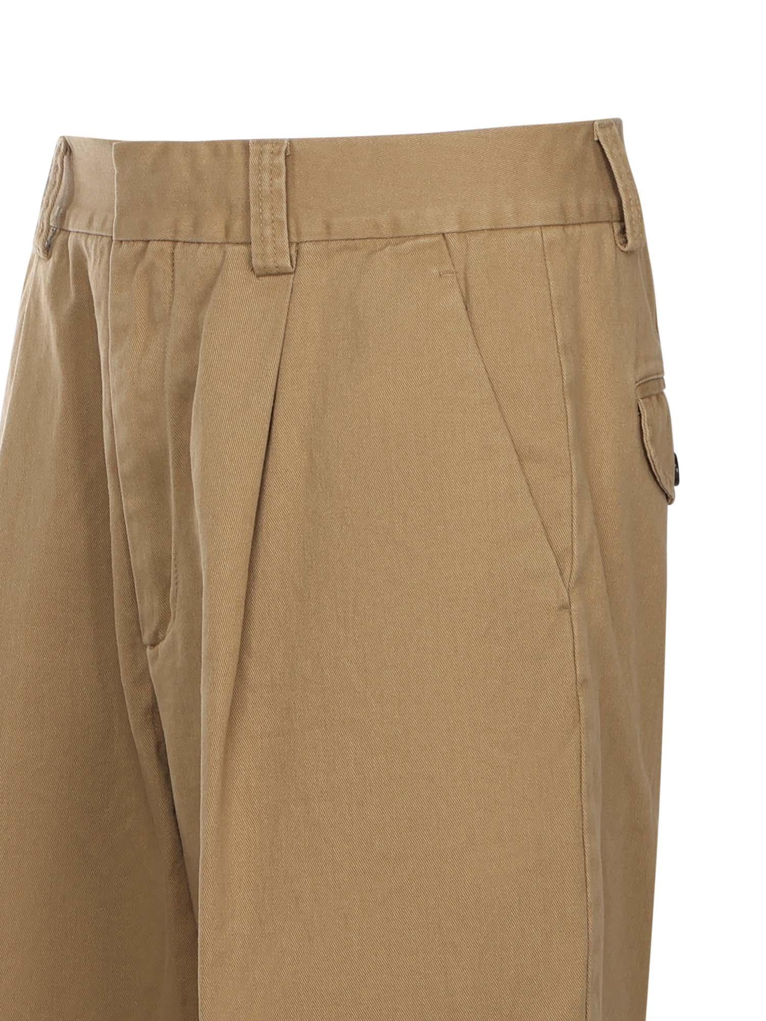 Pantaloni in cotone con pinces S74KB1062 D35264131 DSQUARED2 
