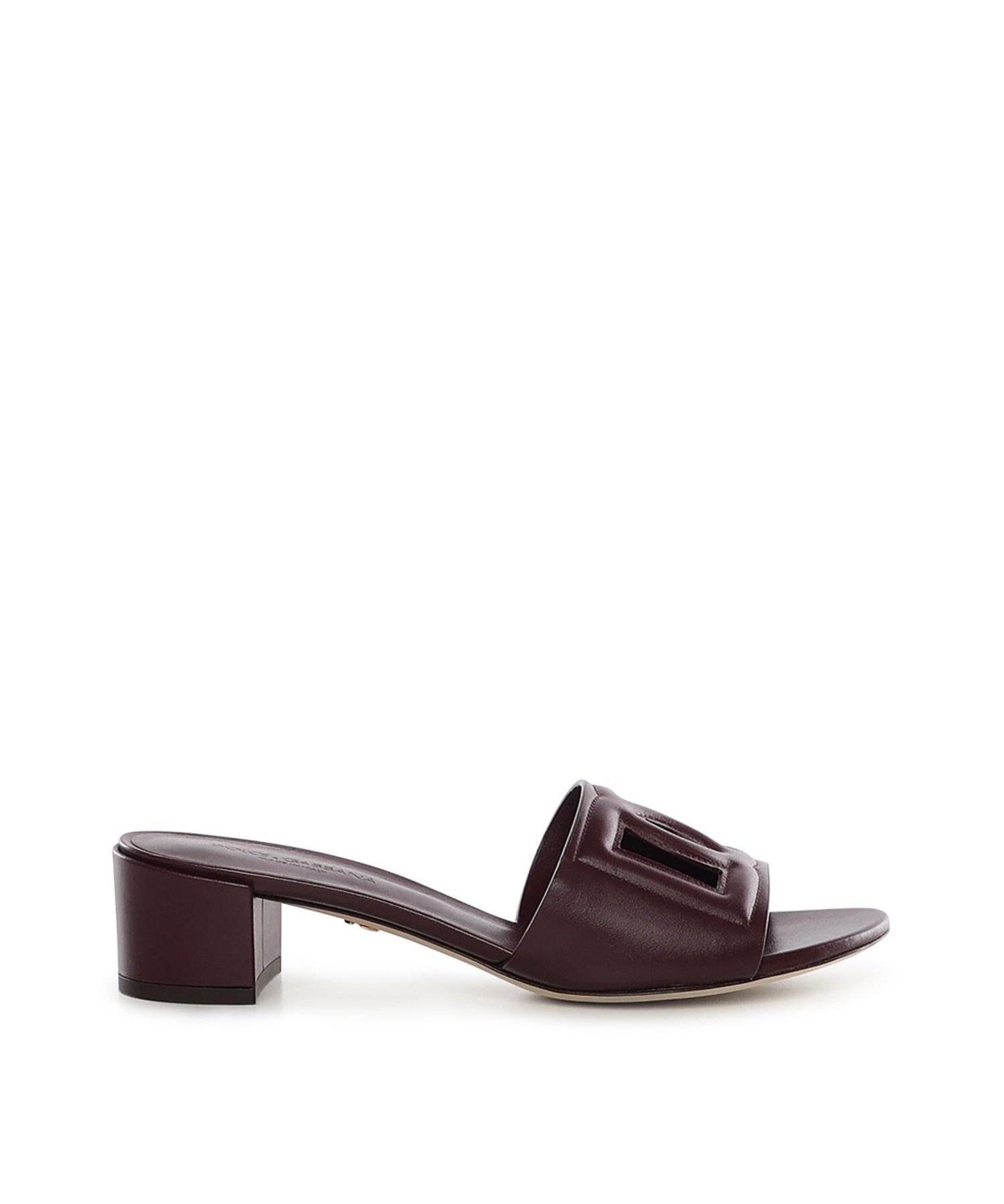 Slide in pelle di vitello con logo CR1139 AY32980343 DOLCE & GABBANA 