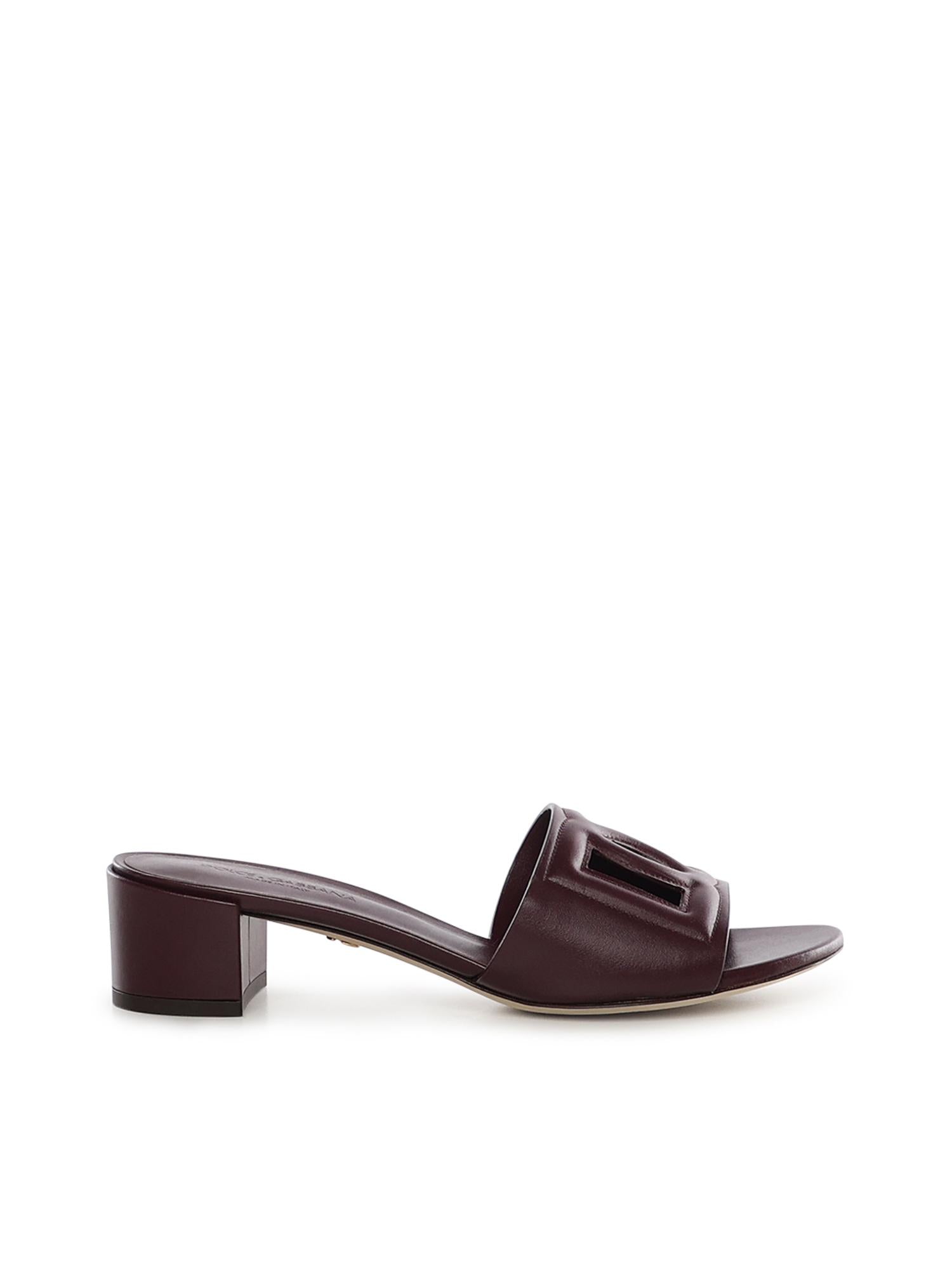 Slide in pelle di vitello con logo CR1139 AY32980343 DOLCE & GABBANA 
