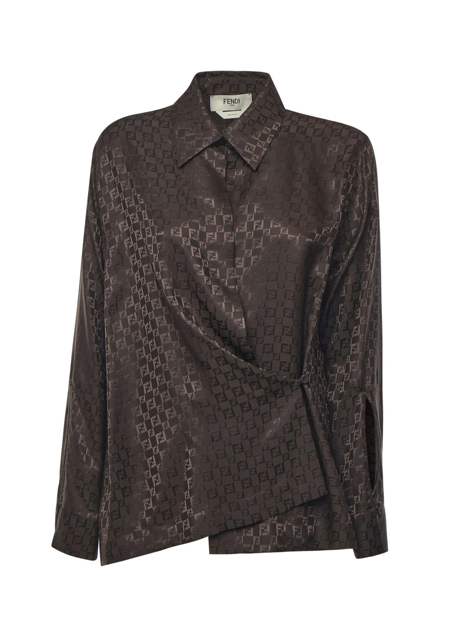 Camicia in seta FF jacquard FS8287 AUQGF1T6H FENDI 