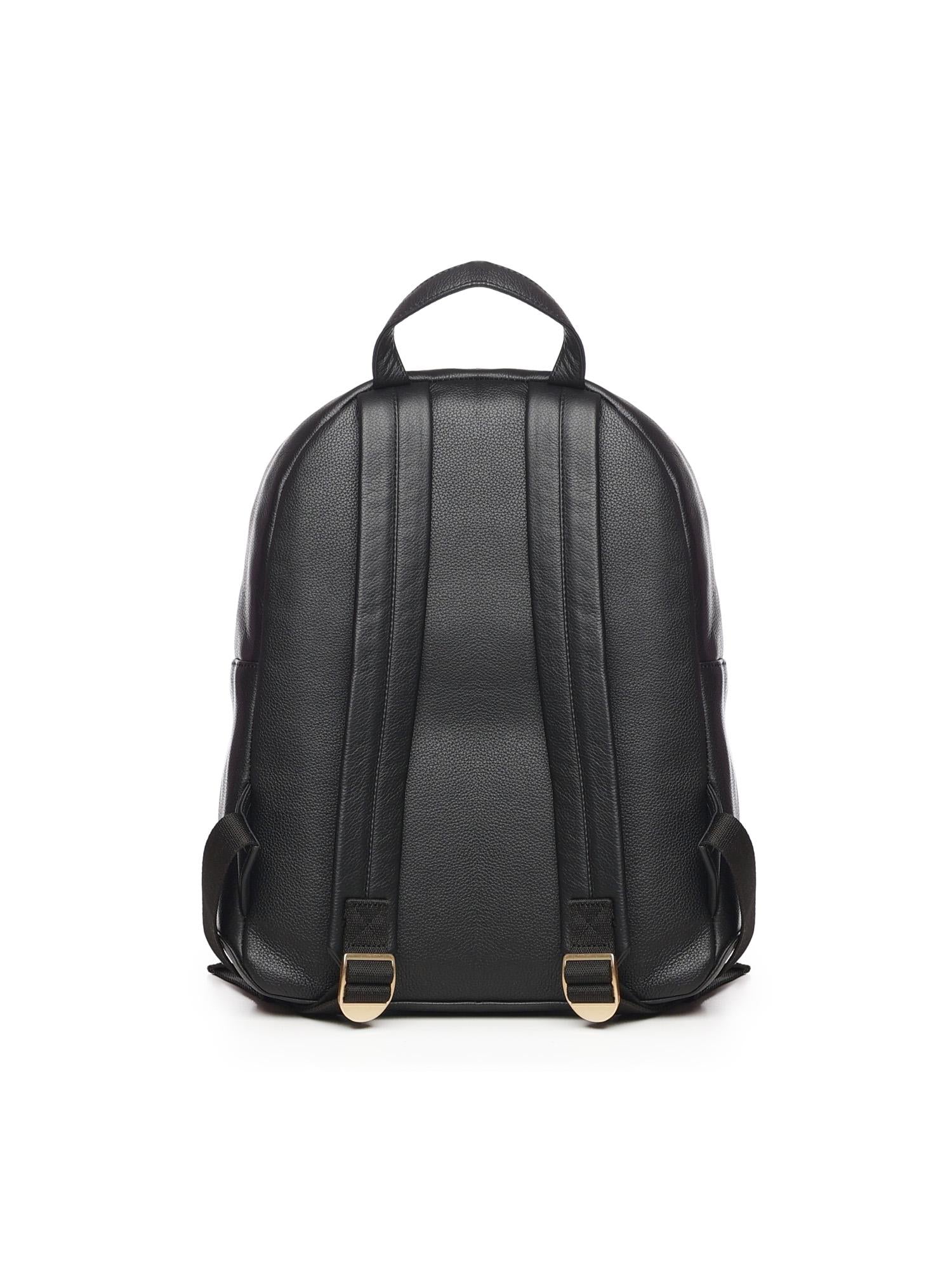 Zaino in pelle con logo BIBP9E504 NERO BIASIA 
